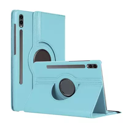 Microsonic Samsung Galaxy Tab S11 Ultra Kılıf 360 Rotating Stand Deri Mavi