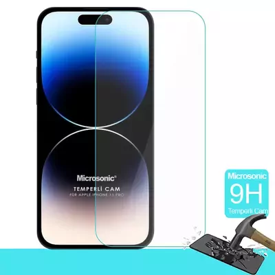 Microsonic Apple iPhone 15 Pro Tempered Glass Cam Ekran Koruyucu