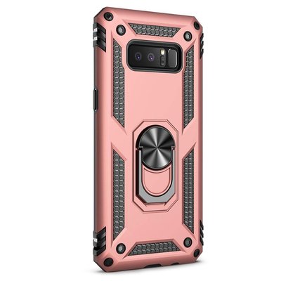 Microsonic Samsung Galaxy Note 8 Kılıf Military Ring Holder Rose Gold