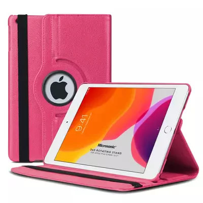 Microsonic Apple iPad 10.2'' 9. Nesil (A2602-A2604-A2603-A2605) Kılıf 360 Rotating Stand Deri Pembe