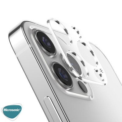 Microsonic Apple iPhone 12 Pro V2 Kamera Lens Koruyucu Beyaz