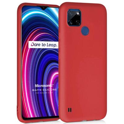 Microsonic Realme C25Y Kılıf Matte Silicone Kırmızı