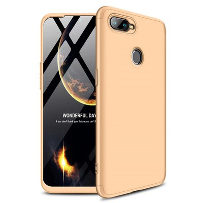 Microsonic Oppo A5S Kılıf Double Dip 360 Protective AYS Gold