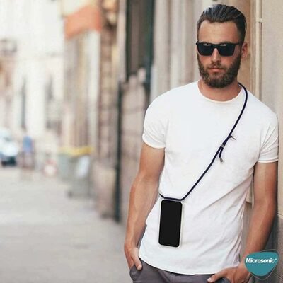 Microsonic Xiaomi Redmi Note 7 Kılıf Neck Lanyard Siyah