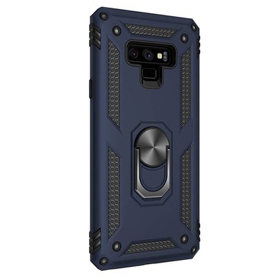 Microsonic Samsung Galaxy Note 9 Kılıf Military Ring Holder Lacivert