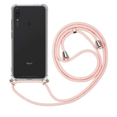 Microsonic Xiaomi Redmi Note 7 Kılıf Neck Lanyard Rose Gold