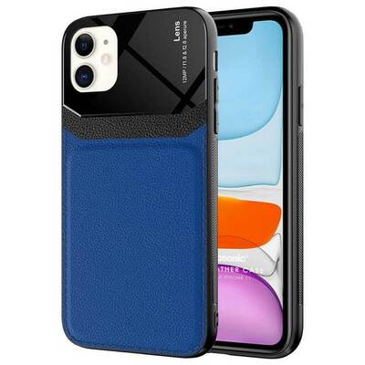 Microsonic Apple iPhone 11 Kılıf Uniq Leather Lacivert