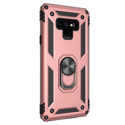 Microsonic Samsung Galaxy Note 9 Kılıf Military Ring Holder Rose Gold