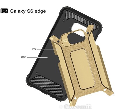 Microsonic Samsung Galaxy S6 Edge Kılıf Rugged Armor Gümüş