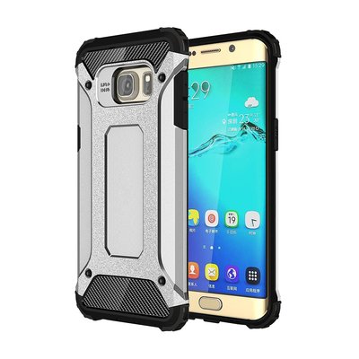 Microsonic Samsung Galaxy S6 Edge Kılıf Rugged Armor Gümüş