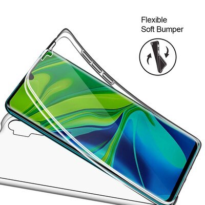 Microsonic Xiaomi Mi Note 10 Kılıf Komple Gövde Koruyucu Silikon Şeffaf