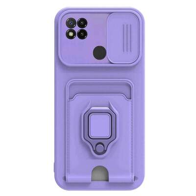 Microsonic Xiaomi Redmi 9C Kılıf Multifunction Silicone Lila