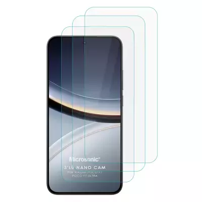 Microsonic Xiaomi Poco F7 Pro Screen Protector Nano Glass Cam Ekran Koruyucu (3`lü Paket)