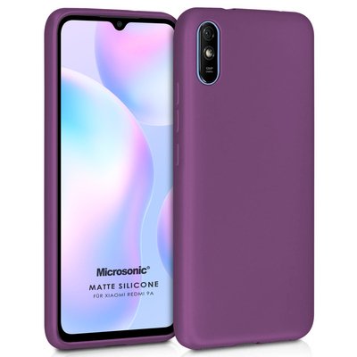 Microsonic Xiaomi Redmi 9A Kılıf Matte Silicone Mor