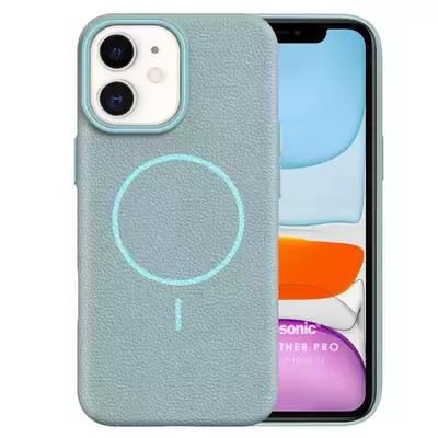 Microsonic Apple iPhone 11 Kılıf MagLeather Pro Mavi