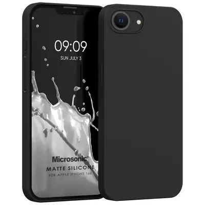 Microsonic Matte Silicone Apple iPhone 16e Kılıf Siyah