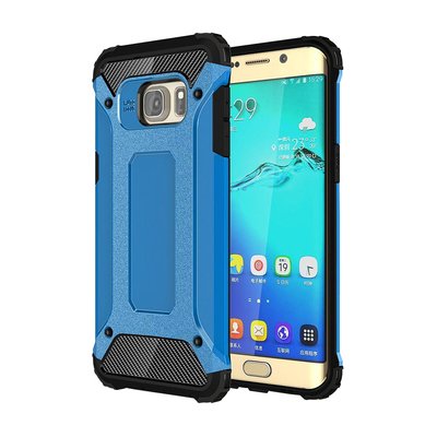 Microsonic Samsung Galaxy S6 Edge Kılıf Rugged Armor Mavi