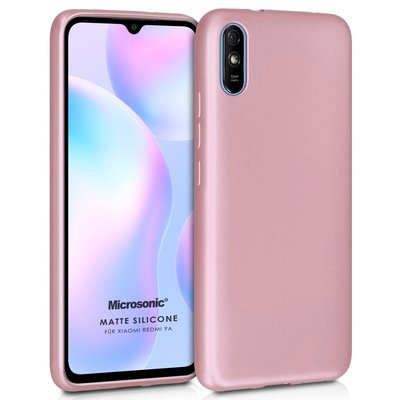 Microsonic Xiaomi Redmi 9A Kılıf Matte Silicone Rose Gold