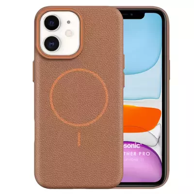 Microsonic Apple iPhone 11 Kılıf MagLeather Pro Kahverengi