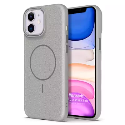 Microsonic Apple iPhone 11 Kılıf MagLeather Pro Gri