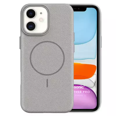 Microsonic Apple iPhone 11 Kılıf MagLeather Pro Gri
