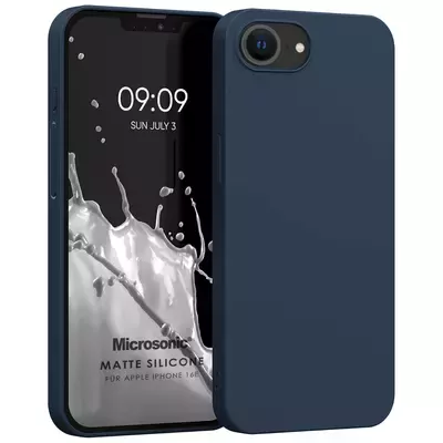 Microsonic Matte Silicone Apple iPhone 16e Kılıf Lacivert