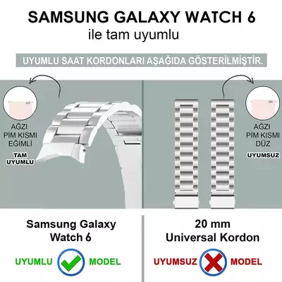 Microsonic Samsung Galaxy Watch 6 40mm Solid Steel Kordon Gümüş