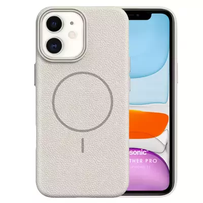 Microsonic Apple iPhone 11 Kılıf MagLeather Pro Bej