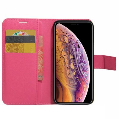 Microsonic Apple iPhone XS Cüzdanlı Deri Kılıf Pembe