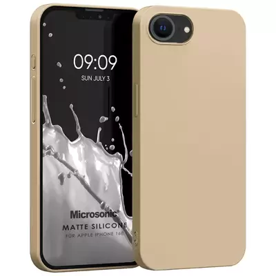 Microsonic Matte Silicone Apple iPhone 16e Kılıf Gold