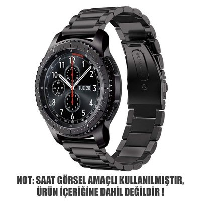 Microsonic Samsung Galaxy Watch 3 41mm Metal Stainless Steel Kordon Siyah