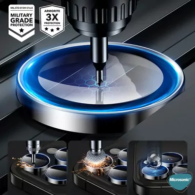 Microsonic Apple iPhone 16e Tekli Kamera Lens Koruma Camı Siyah