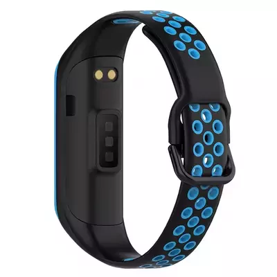 Microsonic Samsung Galaxy Fit 2 R220 Rainbow Sport Band Kordon Siyah Mavi