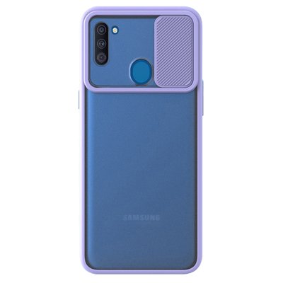 Microsonic Samsung Galaxy M11 Kılıf Slide Camera Lens Protection Lila