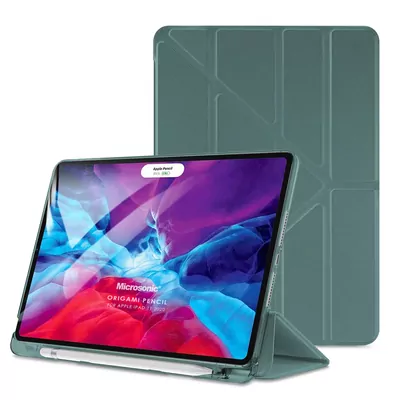 Microsonic Apple iPad Pro 11 2024 Kılıf (A2836-A2837) Origami Pencil Koyu Yeşil