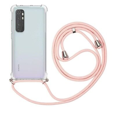 Microsonic Xiaomi Mi Note 10 Lite Kılıf Neck Lanyard Rose Gold