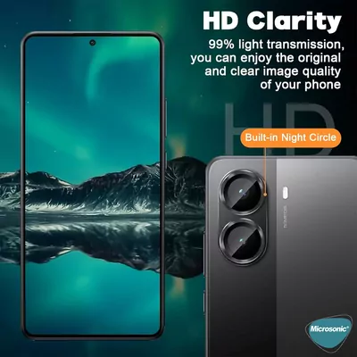 Microsonic Xiaomi Redmi Turbo 4 Tekli Kamera Lens Koruma Camı Siyah