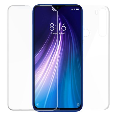 Microsonic Xiaomi Redmi Note 8 Kavisli Ekran Koruyucu Film Seti - Ön ve Arka