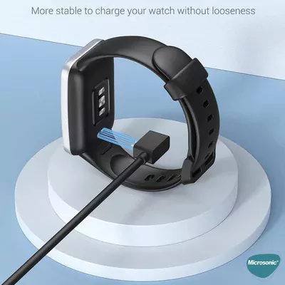 Microsonic Xiaomi Smart Band 8 Active Manyetik USB Şarj Kablosu Siyah