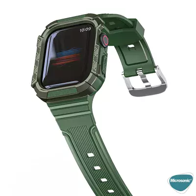 Microsonic Apple Watch 9 41mm Kordon Dual Apex Resist Siyah Kırmızı