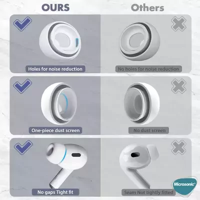 Microsonic AirPods Pro için Kulaklık Uçları - 6 set (XS/S/L)