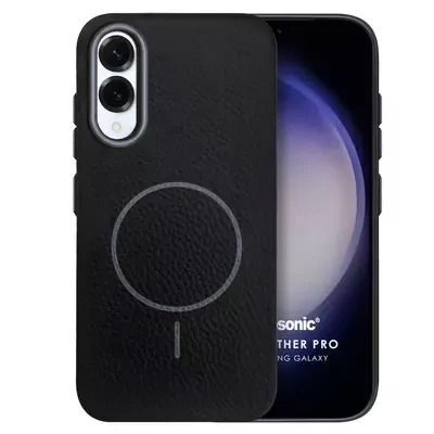 Microsonic Samsung Galaxy S25 Edge Kılıf MagLeather Pro Siyah