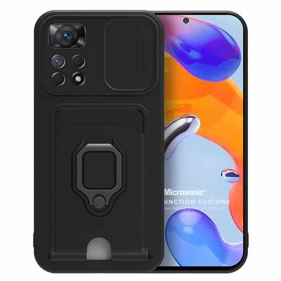 Microsonic Xiaomi Redmi Note 11 Pro 5G Kılıf Multifunction Silicone Siyah