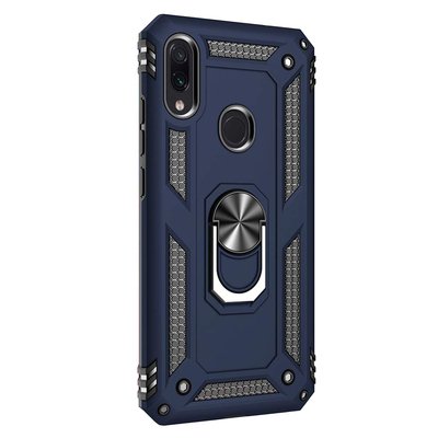 Microsonic Xiaomi Redmi Note 7 Kılıf Military Ring Holder Lacivert