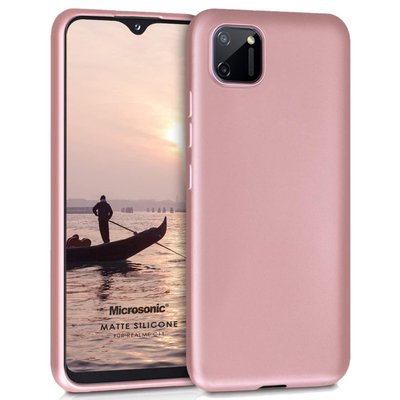 Microsonic Realme C11 Kılıf Matte Silicone Rose Gold