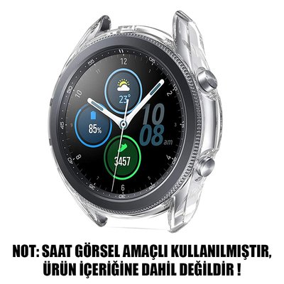 Microsonic Samsung Galaxy Watch 3 45mm Kılıf 360 Full Round Soft Silicone Şeffaf