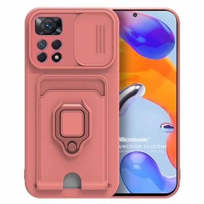 Microsonic Xiaomi Redmi Note 11 Pro 5G Kılıf Multifunction Silicone Pembe