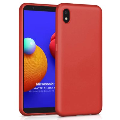 Microsonic Samsung Galaxy A01 Core Kılıf Matte Silicone Kırmızı