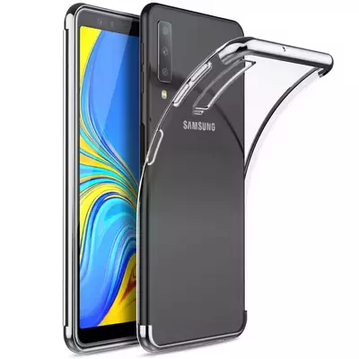 Microsonic Samsung Galaxy A7 2018 Kılıf Skyfall Transparent Clear Gümüş