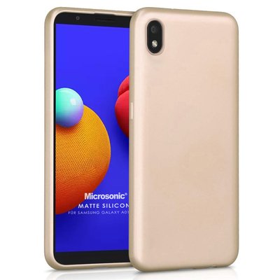 Microsonic Samsung Galaxy A01 Core Kılıf Matte Silicone Gold